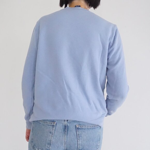 Vintage Basic Editions Blue Cat Birdhouse Embroidered Sweatshirt Cottagecore M - Picture 2 of 10